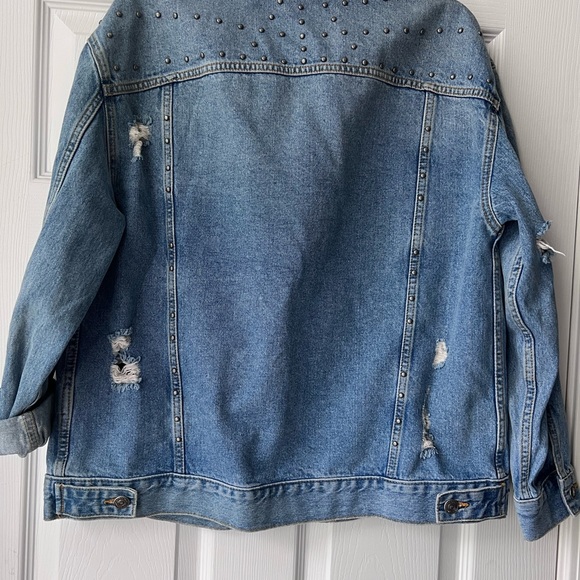 Free People Blue Jean Jacket with Studded Details - Picture 3 of 10
